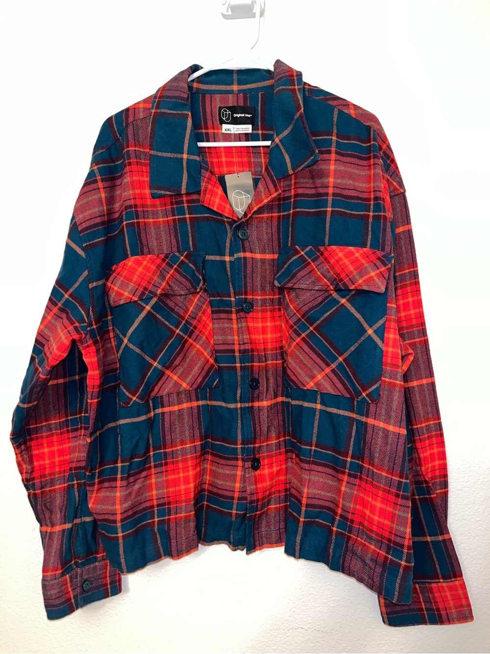 NWT Original Use Plaid Flannel Shirt Jacket XXL Red Blue